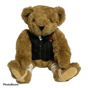 Vintage Vermont Teddy Bear Groom Bear Plush Brown Movable Arms Legs Vermont